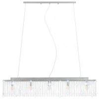 vidaXL Taklampa med kristallpärlor silver 104 cm E14 - Bild 6