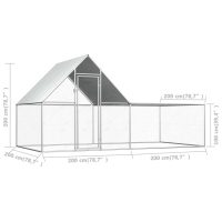 vidaXL Hönsbur 4x2x2 m galvaniserat stål - Bild 6