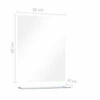 vidaXL Badrumsspegel med hylla 50x60 cm härdat glas - Bild 6