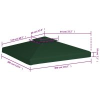 vidaXL Paviljongtak 310 g/m² 3 x 3 m grön - Bild 6