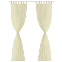 Genomskinlig gardin 140 x 225 cm 2-pack Creme - Bild 3