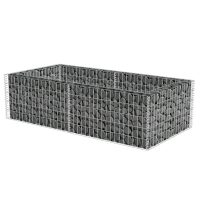 vidaXL Planteringsgabion galvaniserat stål 180x90x50 cm - Bild 3