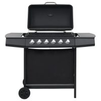 vidaXL Gasolgrill med 6 grillzoner stål svart - Bild 2