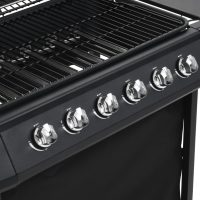 vidaXL Gasolgrill med 6 grillzoner stål svart - Bild 4