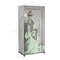 vidaXL Garderob New York 75x45x160 cm tyg - Bild 8