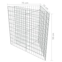 vidaXL Planteringsgabion upphöjd galvaniserat stål 75x75x50 cm - Bild 6