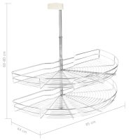 vidaXL Skåpkarusell köksskåp silver 180 grader 85x44x80 cm - Bild 9