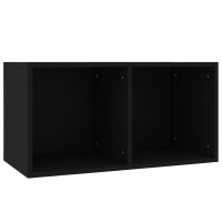 vidaXL Vinylhylla svart 71x34x36 cm konstruerat trä - Bild 2