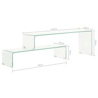 vidaXL Soffbord 2 delar 90x30x20/110x30x40 cm härdat glas - Bild 5