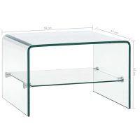 vidaXL Soffbord genomskinlig 50x45x33 cm härdat glas - Bild 5