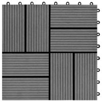 vidaXL Trall 22 st 30x30 cm 2 kvm WPC grå - Bild 5