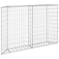 vidaXL Gabion trapets upphöjd galvaniserat stål 150x20x100 cm - Bild 2