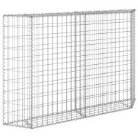 vidaXL Gabion trapets upphöjd galvaniserat stål 150x20x100 cm - Bild 5