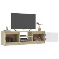 vidaXL TV-bänk vit och sonoma ek 120x30x35,5 cm konstruerat trä - Bild 4