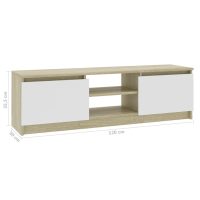 vidaXL TV-bänk vit och sonoma ek 120x30x35,5 cm konstruerat trä - Bild 8