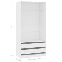 vidaXL Garderob vit 100x50x200 cm konstruerat trä - Bild 6