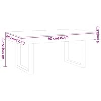 vidaXL Soffbord mörkbrun och svart 90x45x40 cm MDF och järn - Bild 6