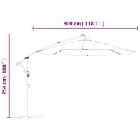 vidaXL Frihängande parasoll med LED och stålstång 300 cm azur - Bild 12