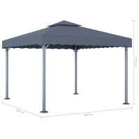 vidaXL Paviljong 300x300 cm antracit aluminium - Bild 4