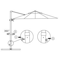 vidaXL Frihängande parasoll med aluminiumstång svart 250x250 cm - Bild 7