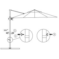 vidaXL Frihängande parasoll med stålstång svart 250x250 cm - Bild 8