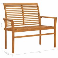 vidaXL Trädgårdsbänk 112 cm massiv teak - Bild 6