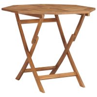 vidaXL Hopfällbart trädgårdsbord 85x85x76 cm massiv teak - Bild 2