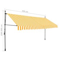 vidaXL Markis manuellt infällbar med LED 350 cm vit och orange - Bild 8