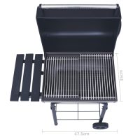 vidaXL Kolgrill/rökargrill med nedre hylla svart - Bild 10