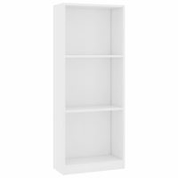 vidaXL Bokhylla 3 hyllor vit 40x24x108 cm konstruerat trä - Bild 2