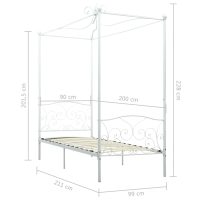 vidaXL Himmelsäng vit metall 90x200 cm - Bild 5