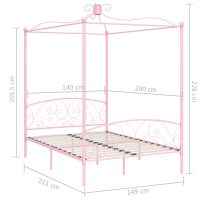 vidaXL Himmelsäng rosa metall 140x200 cm - Bild 6