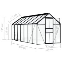 vidaXL Växthus antracit aluminium 8,17 m³ - Bild 6