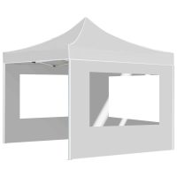 vidaXL Hopfällbart partytält med väggar aluminium 2x2 m vit - Bild 6