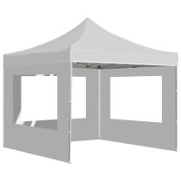 vidaXL Hopfällbart partytält med väggar aluminium 2x2 m vit - Bild 7