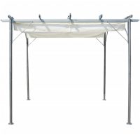 vidaXL Pergola med indragbart tak gräddvit 3x3 m stål - Bild 4