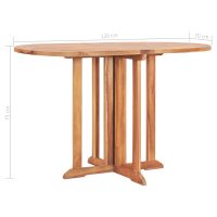 vidaXL Hopfällbart trädgårdsbord 120x70x75 cm massiv teak - Bild 7