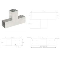 vidaXL Stolpbeslag T-form galvaniserad metall 71x71 mm - Bild 7