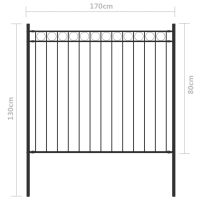 vidaXL Staketpanel stål 1,7x0,8 m svart - Bild 4