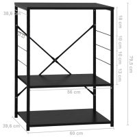 vidaXL Hylla för mikrovågsugn svart 60x39,6x79,5 cm konstruerat trä - Bild 8