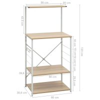 vidaXL Hylla för mikrovågsugn vit&ek 60x39,6x123 cm konstruerat trä - Bild 8