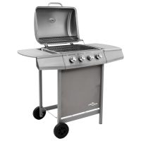 vidaXL Gasolgrill med 4 brännare silver - Bild 2