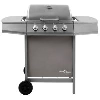 vidaXL Gasolgrill med 4 brännare silver - Bild 3