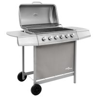 vidaXL Gasolgrill med 6 brännare silver - Bild 2