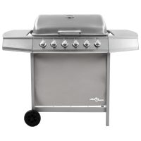 vidaXL Gasolgrill med 6 brännare silver - Bild 3