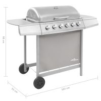 vidaXL Gasolgrill med 6 brännare silver - Bild 7