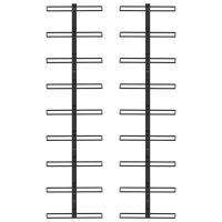 vidaXL Väggmonterade vinställ för 18 flaskor 2 st svart järn - Bild 3
