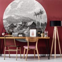 WallArt Tapet cirkelformad Landscape of Guadeloupe 190 cm - Bild 4