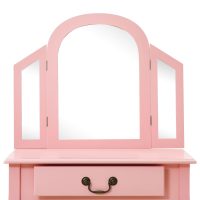 vidaXL Sminkbord med pall rosa 65x36x128 cm kejsarträ MDF - Bild 7