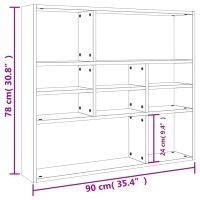 vidaXL Vägghylla sonoma-ek 90x16x78 cm konstruerat trä - Bild 7